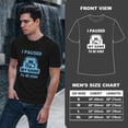 thumbnail image 4 of Greenyef Graphics I Paused My Game to Be Here Gamer Gift Funny Tee Men's T-Shirt Style-39 (Black & Sky Blue, Medium), 4 of 6
