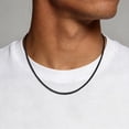 thumbnail image 3 of ChainsProMax 2mm Men Necklace Box Chain 14K Gold Plated Stainless Steel Chain Necklace Gift for Dad Father Son, 3 of 7