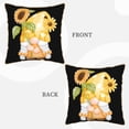 thumbnail image 3 of Fotbe Sunflower Gnomes 3 Pattern Velvet Decorative Throw Pillow Covers with Elegant Piping, Soft Plush Cushion Cover for Sofa, Bed, Car, Office-18"x18", 3 of 8