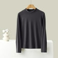 thumbnail image 2 of SELONE Womens Thermal Underwear Tops Dralon Undershirt Crewneck Long Sleeve Pullover Soild Tight Warm Home Clothes Black, 2 of 4