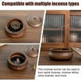 thumbnail image 6 of ABCISI Round Wooden Incense Burner & Holder - 4" Handcrafted Natural Wood Censer with Alloy Lid, Heat-Resistant Tray for Sticks, Cones, Sage, Frankincense (Meditation, Yoga, Home Decor), 6 of 17