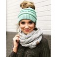 thumbnail image 2 of SURJDE Ponytail Messy Bun BeanieTail Women's Beanie Solid Ribbed Hat Cap, 2 of 7