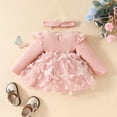 thumbnail image 5 of Yindaity Newborn Girl Dresses Newborn Baby Girl Summer Dress Ruffle Sleeveless Floral Embroidery Romper Dress Headband Beautiful Clothes Set(Light Pink,6-9 Months), 5 of 9