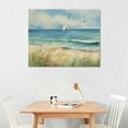 thumbnail image 2 of COMIO Sea Beach Canvas Wall Art Vintage Seascape Canvas Prints Wall Decor Ocean Sailboat Canvas Pictures Seagull Bird Reed Canvas Painting Artwork for Living Room Bedroom Office Decoration, 2 of 4