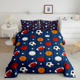 thumbnail image 2 of Erosebridal Rugby Basketball Game Bedding Sets King with Comforter,Stars Stripes Comforter Sets King Size,Sport Theme Decor,Reversible,Breathable,3-Piece, 2 of 7