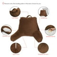 thumbnail image 4 of Clara Clark Bed Rest Reading Pillow with Arms and Pockets, for Kids Teens & Adults - Premium Shredded Memory Foam TV Pillow, Medium, Brown, 4 of 7