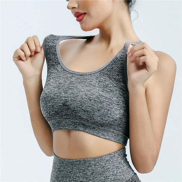 nsendm Female Underwear Adult Expensive Clothes for Women Sports Bras for  Women Padded Yoga Tank Tops Sleeveless Fitness Workout Pretty Sports(Grey