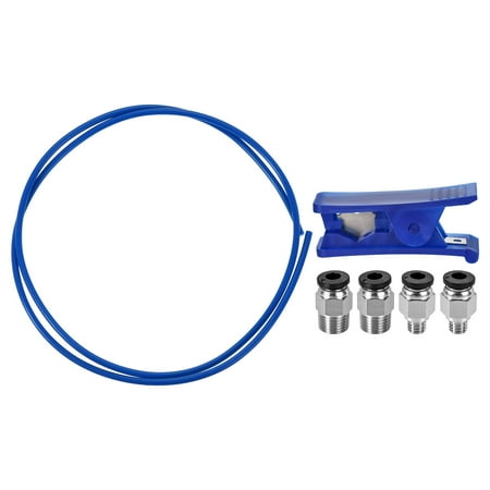 

Uxcell PTFE Tubing Hose 0.07 Filament Dark Blue 3.28ft Length with Tube Cutter Pneumatic PC4-M6/M10 Fittings