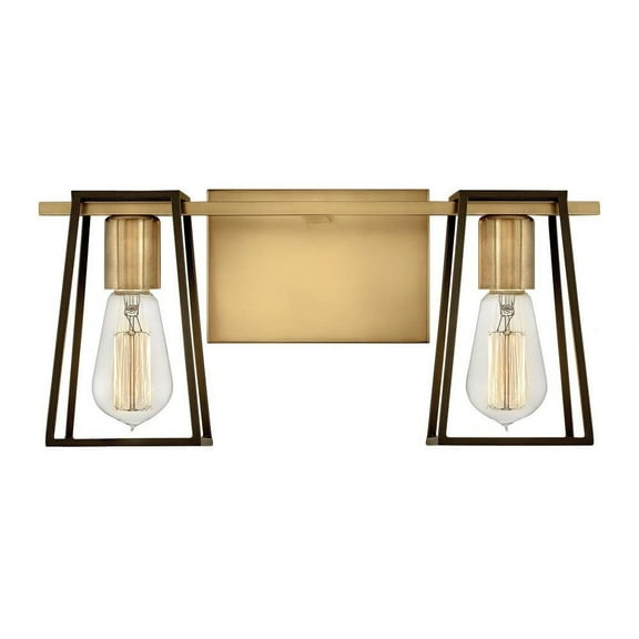 2 Light Bathroom Vanity in Industrial Style 16 inches Wide By 7.5 inches High-Heritage Brass Finish Bailey Street Home 81-Bel-3087911