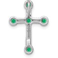 thumbnail image 3 of 14k White Gold Emerald Cross Chain Slide - 19mm, 3 of 6
