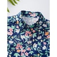 thumbnail image 5 of Yartina Boys Floral Print Button Down Hawaiian Shirt Summer Casual Holiday Short Sleeve Tops Beach Type D 160, 5 of 7