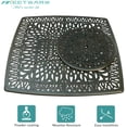 thumbnail image 6 of MEETWARM Outdoor 64" Square Patio Dining Table with Detachable Lazy Susan, All Weather Cast Aluminum Large Patio Furniture Table Set for 8 Seat with 35.4" Rotating Tray, Umbrella Hole, Dark Bronze, 6 of 9