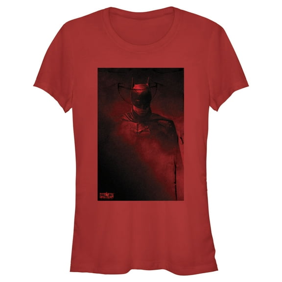Junior's The Batman Red Shadow Poster  Graphic Tee Red X Large