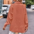 thumbnail image 4 of Women’s Casual Long Sleeve Button Down Corduroy Shirt, Loose Fit Lapel Collar Blouse Top for Spring Fall Outfits, 4 of 5