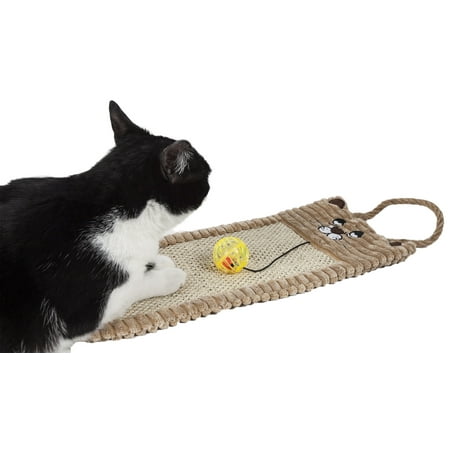 Pet Life Eco-Natural Sisal And Jute Hanging Carpet Kitty Cat Scratcher Lounge With