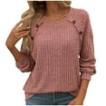 thumbnail image 1 of Birdeem Chandail Tricoté Patchwork Rayé pour Femmes avec Manches Longues et Col Rond, 1 of 8