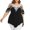 Black, variant on Womens Tops Under $5 Fashion Womens Plus Size Tiered Lace Appliques Cold Shoulder V-Neck T-Shirt Tops