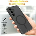 thumbnail image 5 of Magnetic Case for Samsung Galaxy A55 Compatible with MagSafe Slim Thin Hard PC Translucent Frosted Rugged Drop-Proof Shockproof Protective Case for Samsung A55 5G (Black), 5 of 8