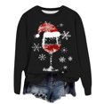 thumbnail image 5 of Offres du Cyber_lundi Hot6sl Mode de Noël Femmes Décontracté Manches Longues Imprimé Col Rond Chandail en Molleton Ample Blouse Tops, 5 of 5