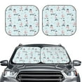 thumbnail image 2 of Daiia Poodle Playing Skateboard 2PCS Car Windshield Sun Shade, Foldable Sun Shield for Car Front Window, Auto Sun Blocker Visor Protector Universal for Truck SUV Pickup-Small, 2 of 7