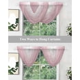 thumbnail image 5 of Waterfall Valances for Windows, Pink White Ombre Kitchen Sheer Valance Curtains, Pink Gradient Color Modern Abstract Art Rod Pocket Elegant Swag Valances for Living Room Bedroom, 47.2"x38.5", 1 Panel, 5 of 8