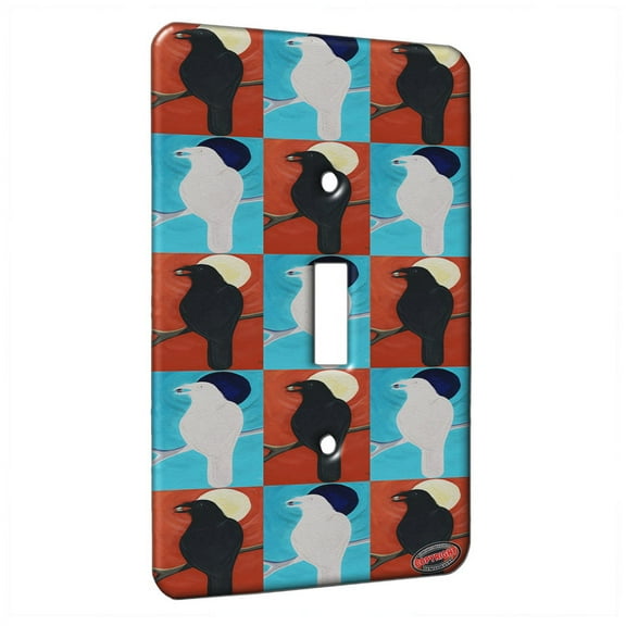 KuzmarK™ Single Gang Toggle Switch Wall Plate - Tidbit Pattern Art by Denise Every