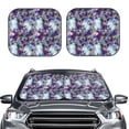 thumbnail image 2 of Wukai Purple Marble Texture Print Windshield Sun Shade, Car Front Window Shades Sunshade Cover Sun Visor Shield Block Automotive Interior Protector Blocks UV Rays-Large, 2 of 6