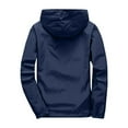 thumbnail image 4 of Evdexr Zip Up Rain Jacket Mens Hooded Jacket Coat Waterproof Sun Protection Hiking Jacket Fall Long Sleeve Lightweight Uv Protect with Pocket Raincoat Dark Blue 6XL, 4 of 4