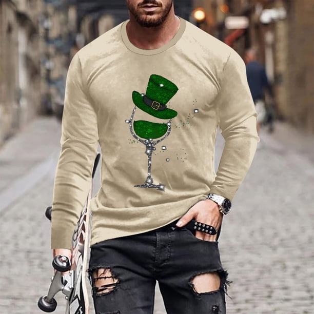 Blusas y camisas de manga larga y cuello redondo para hombre