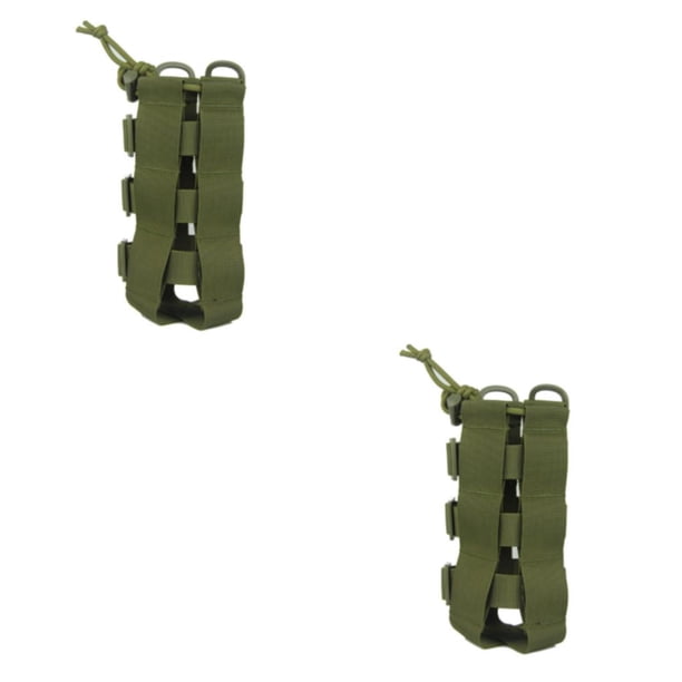 Yuarrent Bolsa de botella de agua de viaje al aire libre Bolsa de hervidor Cordón Ligero Escalada Camping Bolsas de agua Bolsas de cintura Verde 2.5L 2Conjunto