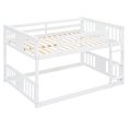 thumbnail image 5 of Full Over Full Bunk Bed, White, Solid Pine Wood Frame, w/ Ladder, 79.5"x56.3", Space-Saving Bedroom Furniture, Durable & Safe Design, 5 of 13