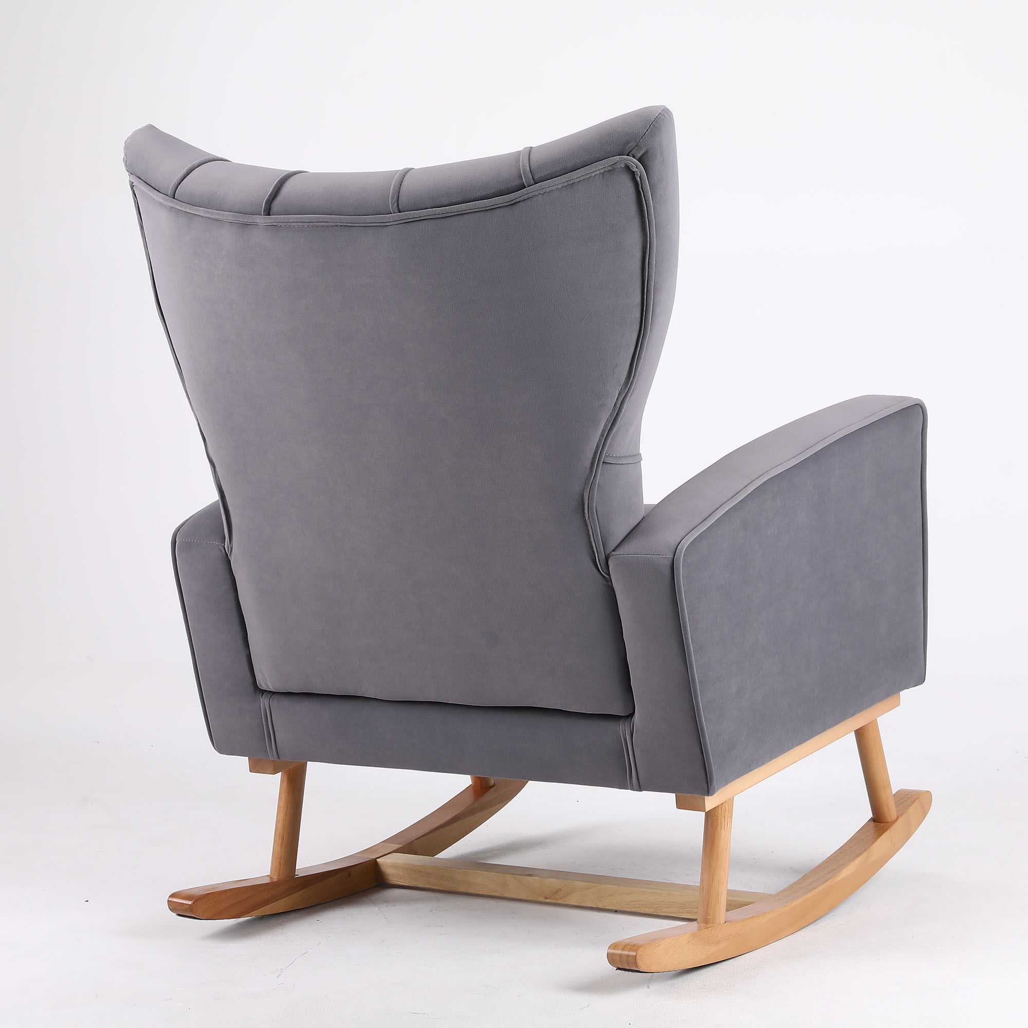Kadyn Rocking Chair Nursery Armchair with High Back for Baby Room, Grey Kadyn Rocking Chair Nursery Armchair with High Back for Baby Room, Grey