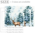 Art Watercolor Wild Forest Deer Surrounded by Fir Trees Small Area Rug