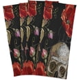 thumbnail image 2 of GZHJMY Embroidery Skull and Red Roses Kitchen Dish Towel Set, Drying Kitchen Towels Tea Towels Gift Set for Drying Cleaning Cooking Baking 1Pcs, 2 of 7