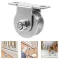 thumbnail image 3 of KAKOWELY cable pulley wheels 2 Pcs Cable Pulley Wheel Wall Mount Stainless Steel Rope Pulley for Smooth Pulley System U Shape Groove Wheel Pulley Sliding Door Wheel, 3 of 4
