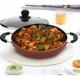 thumbnail image 2 of diollo Non-Stick Aluminum Kadhai with Glass Lid, Gas Stove Compatible Only - 24cm, 2.2 L, Copper, 2 of 4