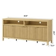 thumbnail image 1 of EDTara Armoire de Rangement Cannelée 65,8 Pouces Réglable à 3 Niveaux, Organisateur d'Entrée Moderne avec Portes Cannelées et Poignée Dorée, Conception Imperméable pour Cuisine, Entrée, Salle à Manger et Bureau à Domicile, 1 of 8