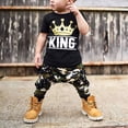 thumbnail image 2 of IZhansean Newborn Toddler Kids Baby Boys Tops T-shirt Camo Pants 2Pcs Outfits Set Clothes Black 4-5 Years, 2 of 6