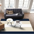 thumbnail image 4 of Area Rugs Indoor Non-Slip Rectangle Rug 5x7 Ft Navy Blue Khaki Stripe Gradient Line Geometric Simple Rug Rubber Backing Floor Mats Non Shedding Home Decor Carpet for Entryway Living Room, 4 of 8