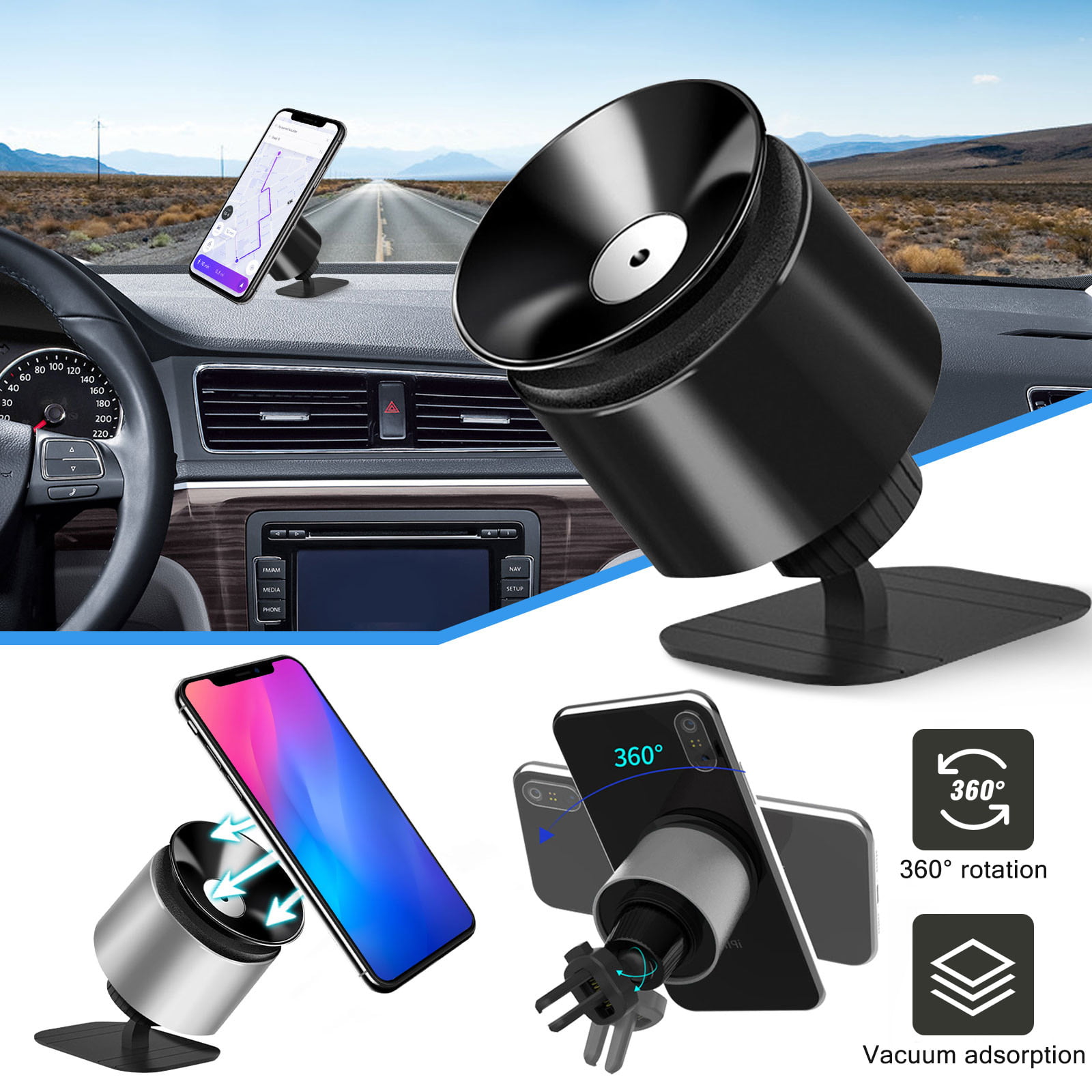 Car Auto Bracket Black Air Vent Mount Holder Cradle Stand Kit For iPhone 5 6 GPS