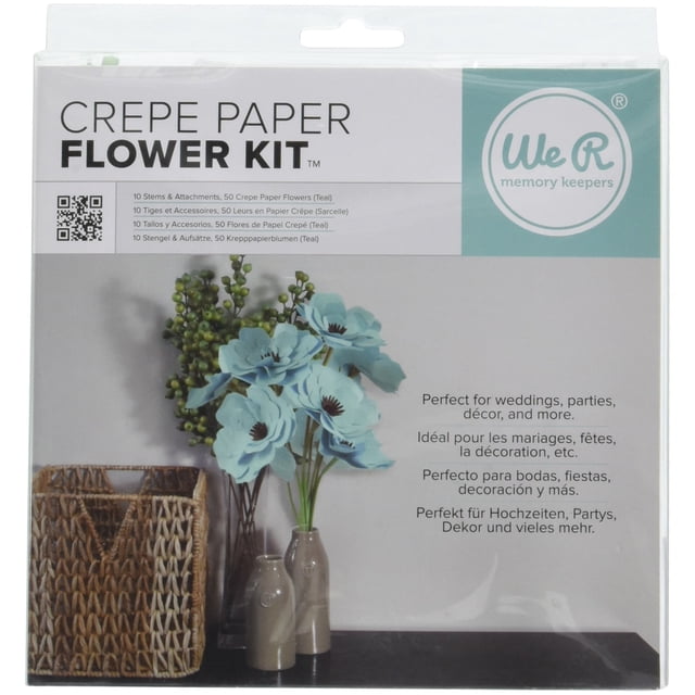 Kit de Fleurs en Papier Crêpe We R Memory Keepers CPF-42673 Teal