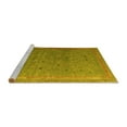 thumbnail image 2 of Ahgly Company Machine Washable Indoor Square Abstract Yellow Modern Area Rugs, 5' Square, 2 of 4