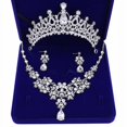 thumbnail image 1 of Corona Diadema Pendientes De Novia Collar Boda Fiesta De Graduación YONGSHENG Plata, 1 of 3