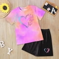 thumbnail image 2 of ZHANGDER Toddler Girls Summer Outfits 1T 2T 3T 4T 5T T-Shirts Shorts Clothing Set Short Sleeves Cute Summer Short Set 2 Pieces Shorts Set, Purple 4-5T, 2 of 4