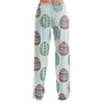 thumbnail image 6 of FrzhBrz Easter Pajama Pants Women Bunny Rabbit Graphic Pj Bottoms Easter Bunny Soft Wide Leg Drawstring Lounge Pants Sleepwear Bottoms, 6 of 6