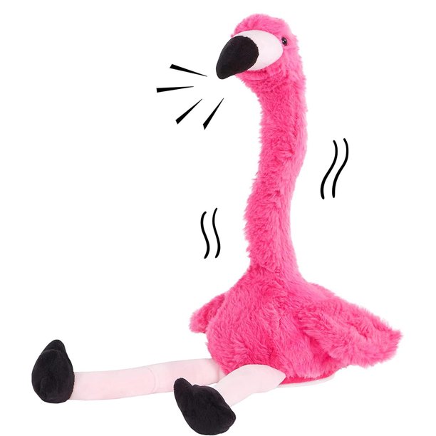 Talking Flamingo Toy Twist Neck Dance Repeats What You Say Electric
