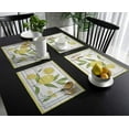 thumbnail image 3 of Placemats Set of 4 Washable,Yellow Lemon Pattern Green Leaf Placemat for Dining Table Decorations, Heat-Proof Table Mats for Kitchen Dinner Banquet Rustic Wood, 3 of 6