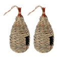 thumbnail image 2 of 2Pcs Creative Straw Bird Nest Durable Straw Birdhouse Grass Handwoven Bird Nest, 2 of 4