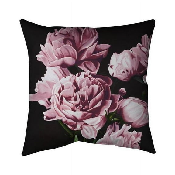 Begin Home Decor 5541-2020-FL355-1 20 x 20 in. Pink Peonies-Double Sided Print Indoor Pillow