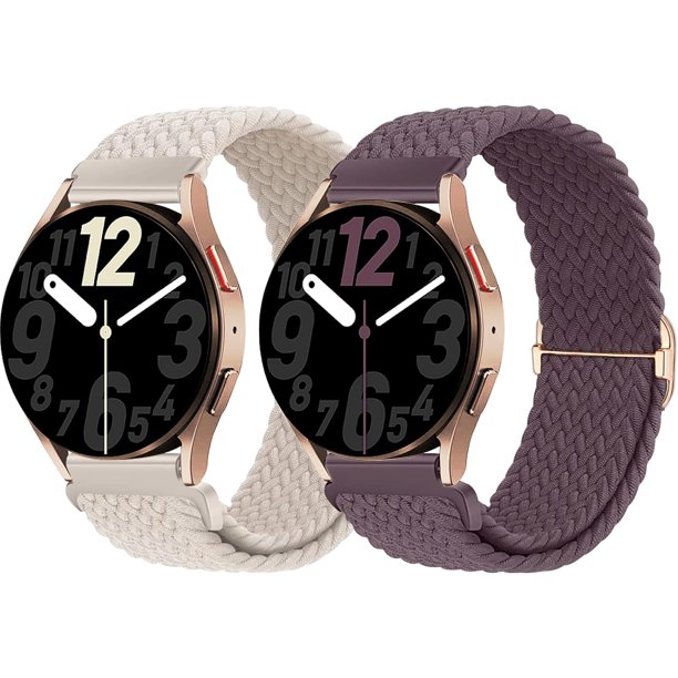 Bandas trenzadas compatibles con Samsung Galaxy Watch 4/5/6 Band 40 mm 44 mm/Watch 6 y 4 Classic/Gear S3 y S2/Active 2/5 Pro Band, banda de nailon elástica de 20 mm y 22 mm para Samsung Watch 47/46/45
